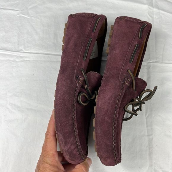 Brooks Brothers Driving Loafers Moccasin Burgundy  Suede Tie Slip-On  Si… main image 9